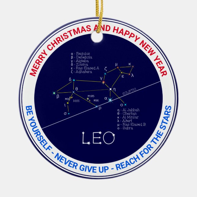 Zodiac Constellation Leo Keramik Ornament (Vorne)