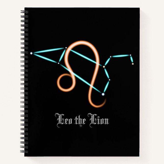 Zodiac Constellation Leo Notebook Notizbuch (Vorderseite)