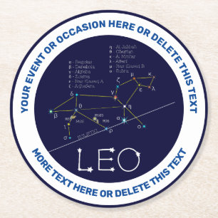Zodiac Constellation Leo Runder Pappuntersetzer
