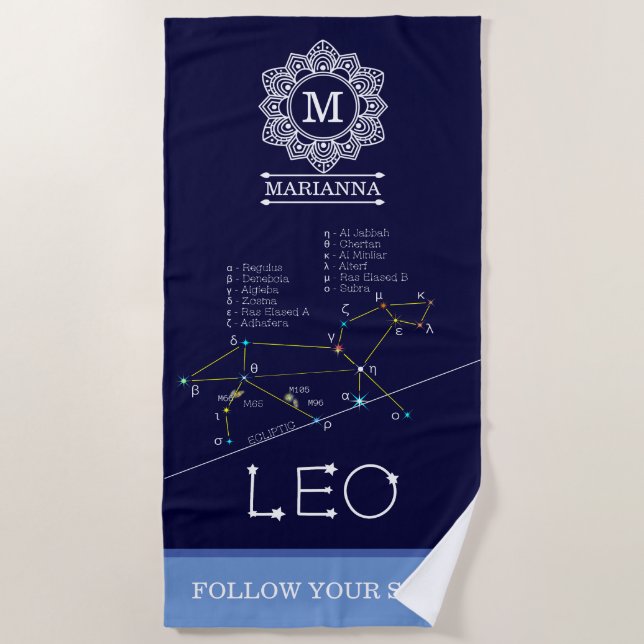 Zodiac Constellation Leo Strandtuch (Vorderseite)