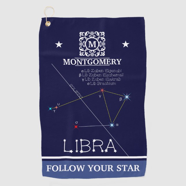 Zodiac Constellation Libra Golfhandtuch (Vorderseite)