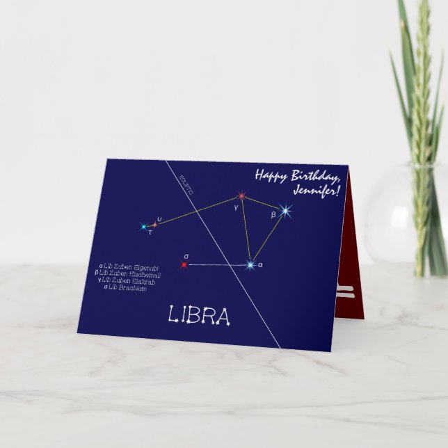 Zodiac Constellation Libra Karte (Vorderseite)