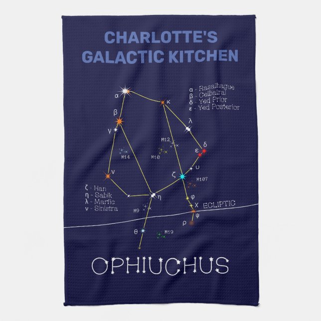 Zodiac Constellation Ophiuchus Geschirrtuch (Vertikal)