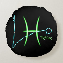 Zodiac Constellation Pisces Round Pillow Rundes Kissen