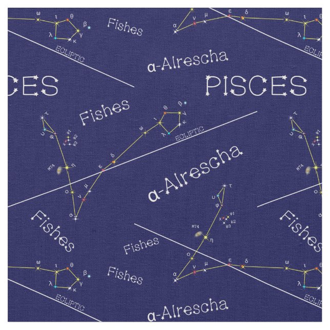 Zodiac Constellation Pisces Stoff (Nahaufnahme)