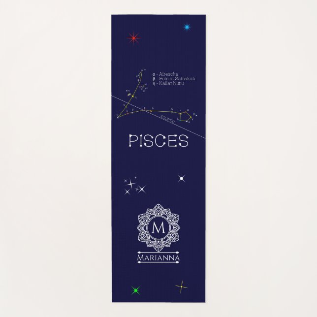 Zodiac Constellation Pisces Yogamatte (Vorderseite)