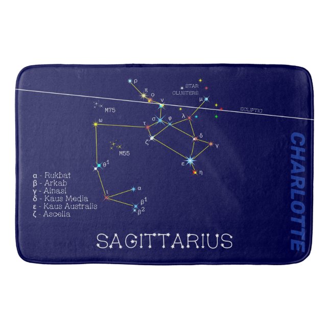 Zodiac Constellation Sagittarius Badematte (Vorderseite)