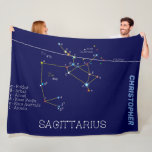 Zodiac Constellation Sagittarius Fleecedecke<br><div class="desc">Zodiac Constellation Sagittarius or archer. The colors of the stars are roughly real. Stars' and space objects' names. In Greek history, Sagittarius - Archer - represents a centaur, a half-human, half-horse creature. There are two centaurs in the sky, the second one is the Centaurus constellation. Sagittarius belongs to Zodiac. The...</div>