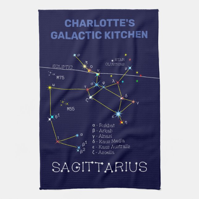 Zodiac Constellation Sagittarius Geschirrtuch (Vertikal)