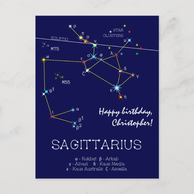 Zodiac Constellation Sagittarius Postkarte (Vorderseite)