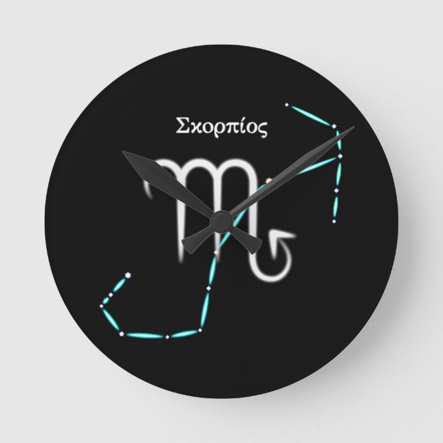 Zodiac Constellation Scorpio Runde Uhr (Vorderseite)