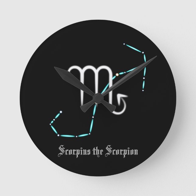 Zodiac Constellation Scorpio Runde Uhr (Vorderseite)