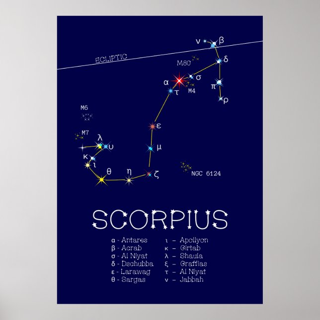Zodiac Constellation Scorpius Poster (Vorne)