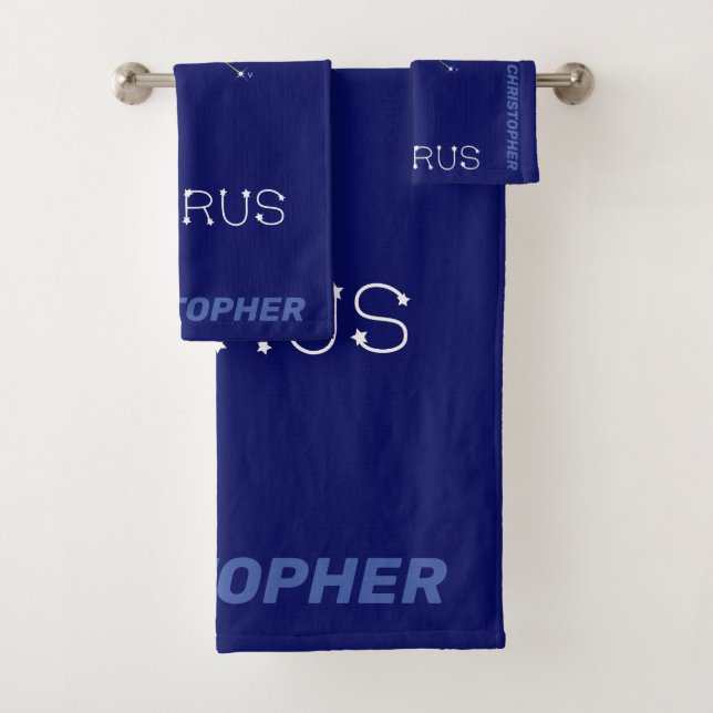 Zodiac Constellation Taurus Badhandtuch Set (Insitu)