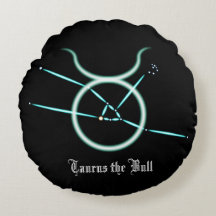 Zodiac Constellation Taurus Coussin rond