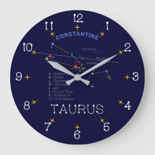Zodiac Constellation Taurus Große Wanduhr