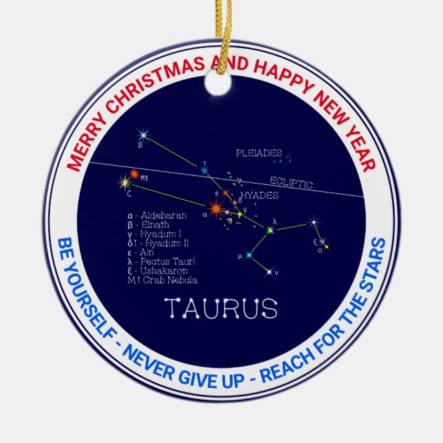 Zodiac Constellation Taurus Keramik Ornament (Vorne)