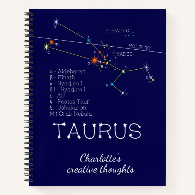 Zodiac Constellation Taurus Notizbuch (Vorderseite)