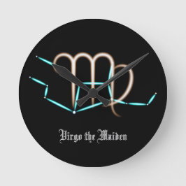 Zodiac Constellation Virgo Round Clock Runde Wanduhr