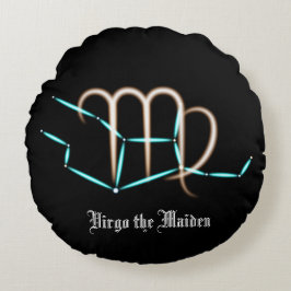 Zodiac Constellation Virgo Round Pillow Rundes Kissen
