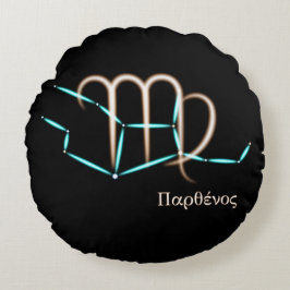 Zodiac Constellation Virgo Round Pillow Rundes Kissen