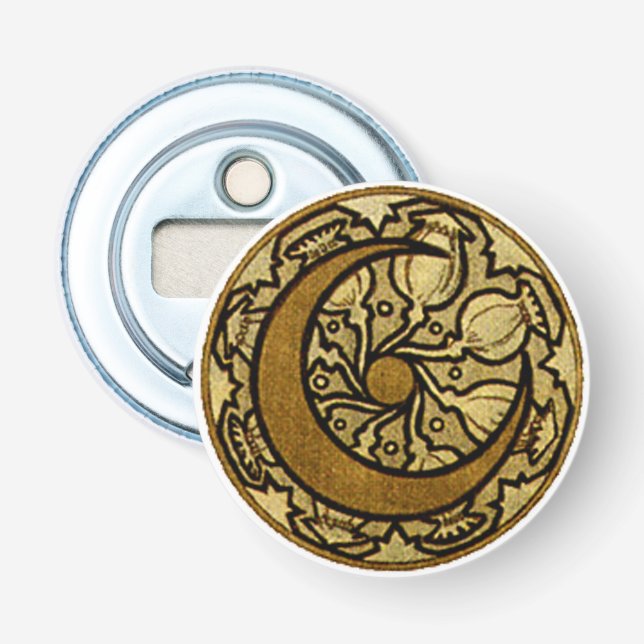 Zodiac Crescent Moon Mucha Flaschenöffner (Vorderseite)