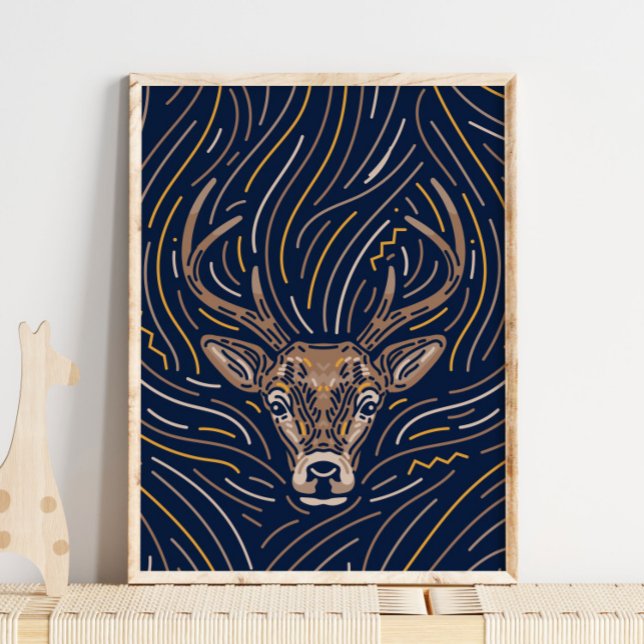 Zodiac Deer Animal Print | Hirschdruck Poster (Von Creator hochgeladen)
