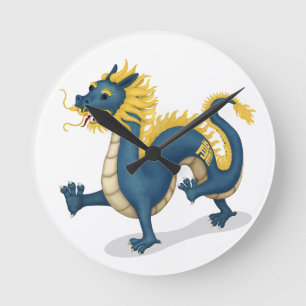 Zodiac Dragon Astrologie-Zeichen Runde Wanduhr