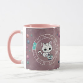 Zodiac Fisces Niedlich Cat Wheel Planet Astrologie Tasse