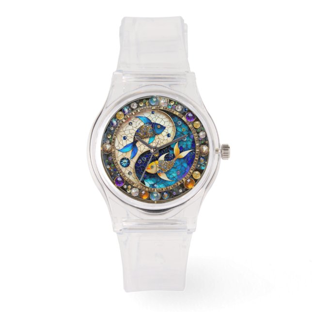 Zodiac - Fische Fischjin und Yang Armbanduhr (Vorderseite)