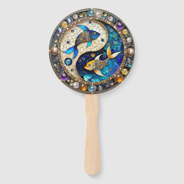 Zodiac - Fische Fischjin und Yang Fächer (Vorderseite)