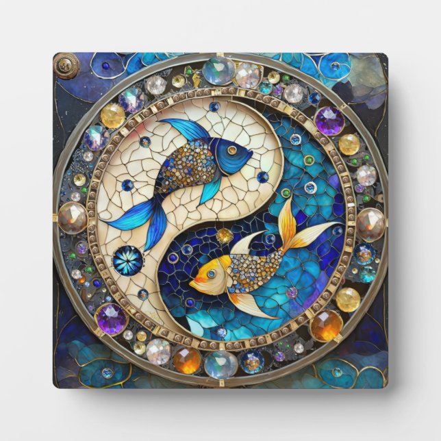 Zodiac - Fische Fischjin und Yang Fotoplatte (Vorderseite)