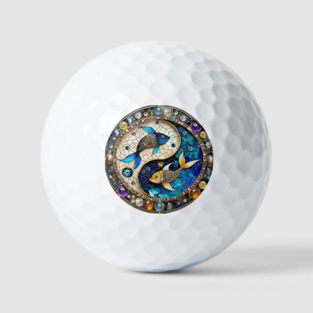 Zodiac - Fische Fischjin und Yang Golfball (Vorderseite)