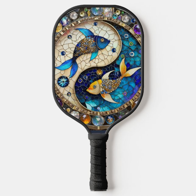 Zodiac - Fische Fischjin und Yang Pickleball Schläger (Vorderseite)