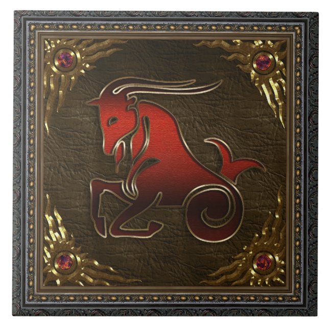 Zodiac-Fliese - Steinbock Fliese (Vorderseite)