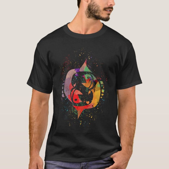 Zodiac  for Pisces Fish Artwork Horoscope Astrolog T-Shirt (Vorderseite)