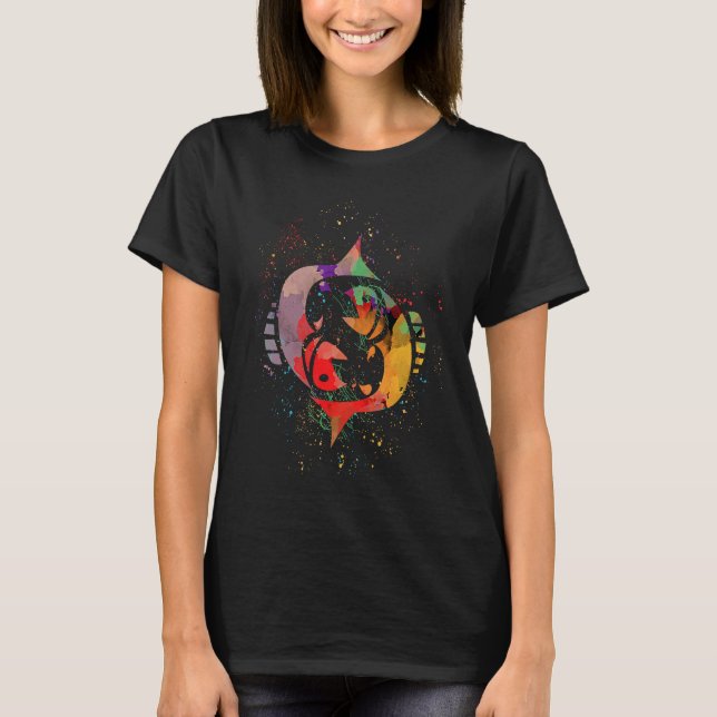 Zodiac  for Pisces Fish Artwork Horoscope Astrolog T-Shirt (Vorderseite)