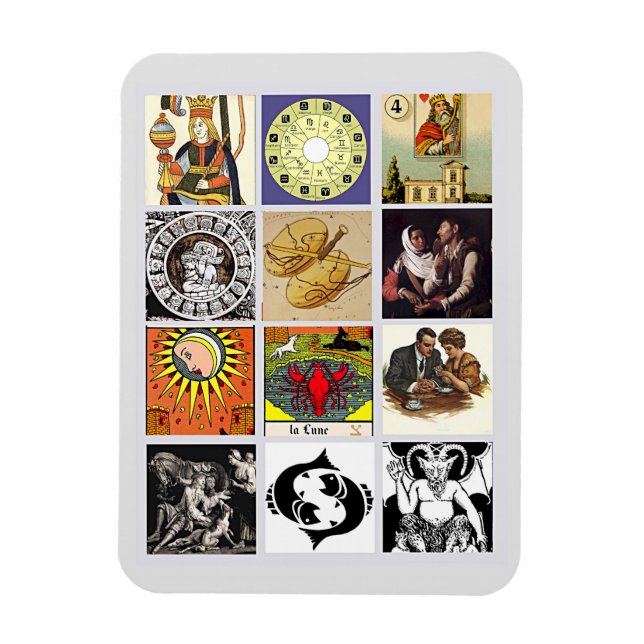 Zodiac Fortune Teller Tarot Card Kunstsammlungen Magnet (Vertikal)