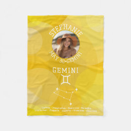 Zodiac Gemini Custom Birthday Foto Astrologie Fleecedecke