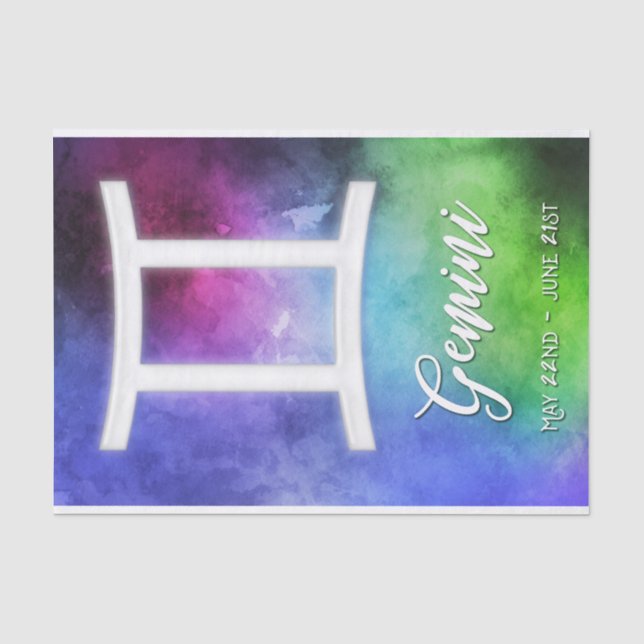 Zodiac: Gemini Daten Seidenpapier (Vorderseite)