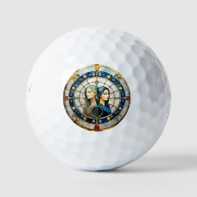 Zodiac - Gemini Die Zwillinge Golfball (Vorderseite)