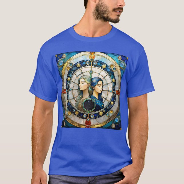 Zodiac - Gemini Die Zwillinge T-Shirt (Vorderseite)