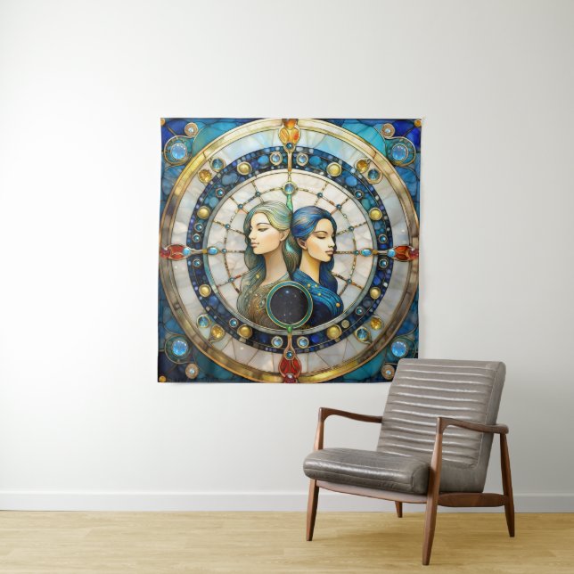 Zodiac - Gemini Die Zwillinge Wandteppich (Beispiel)