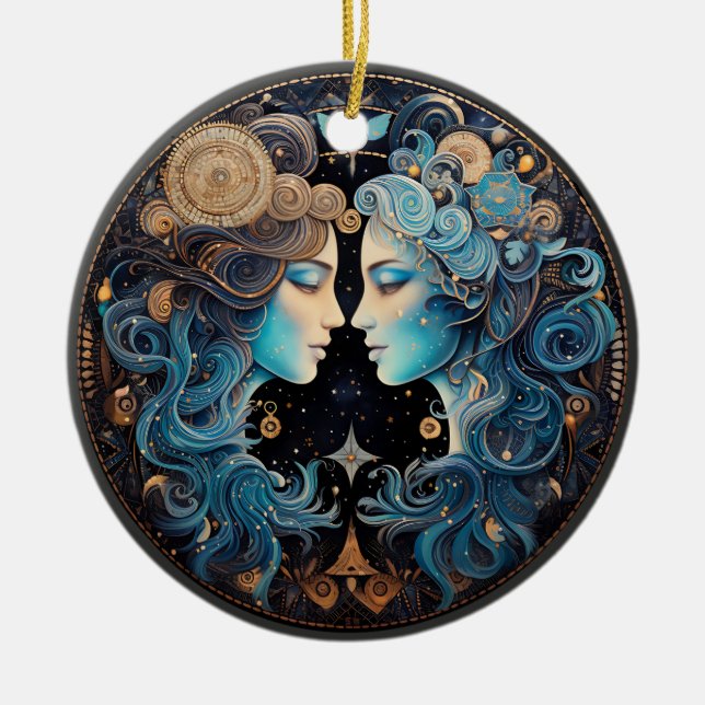 Zodiac Gemini Personalisiert Astrologie Ornament (Vorne)