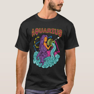Zodiac-Geschenk an Retro Meerjungfrau für Wassermä T-Shirt