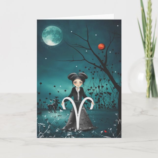 Zodiac Girls Grußkarte - Aries Karte (Vorderseite)