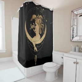 Zodiac Goddess | Cosmic Gold Cancer Astrologie Duschvorhang