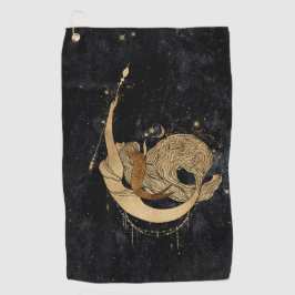 Zodiac Goddess | Cosmic Gold Capricorn Astrologie Golfhandtuch