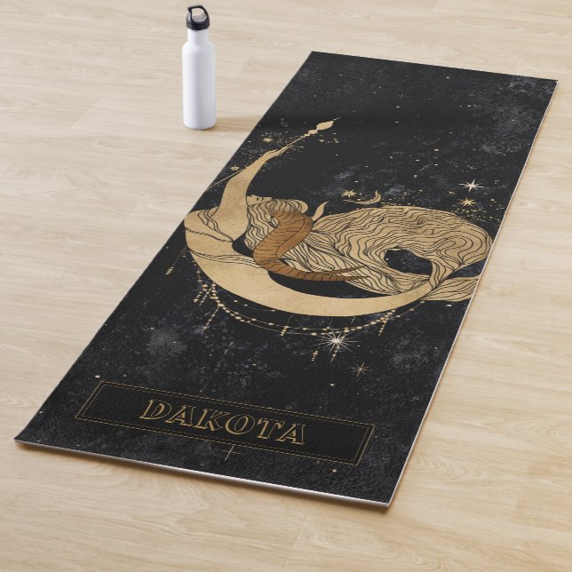 Zodiac Goddess | Cosmic Gold Capricorn Astrologie Yogamatte (Beispiel)