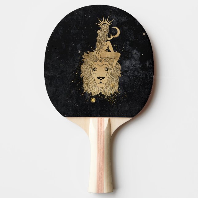 Zodiac Goddess | Cosmic Gold Leo Astrologie Tischtennis Schläger (Vorderseite)